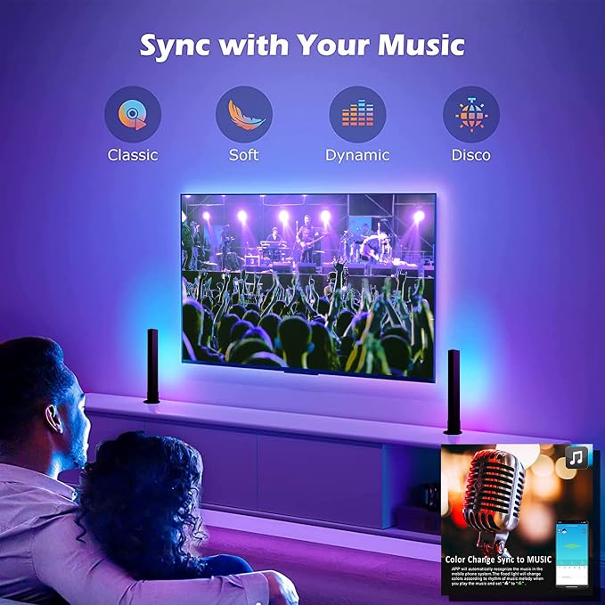 DS Smart LED Light Bars, Gaming Lights, Ambient Light, RGB TV Backlights with Scene Modes and Music Modes for Gaming, Computer Case, PC Monitor, TV, Laptop (Z Series) - Image 5