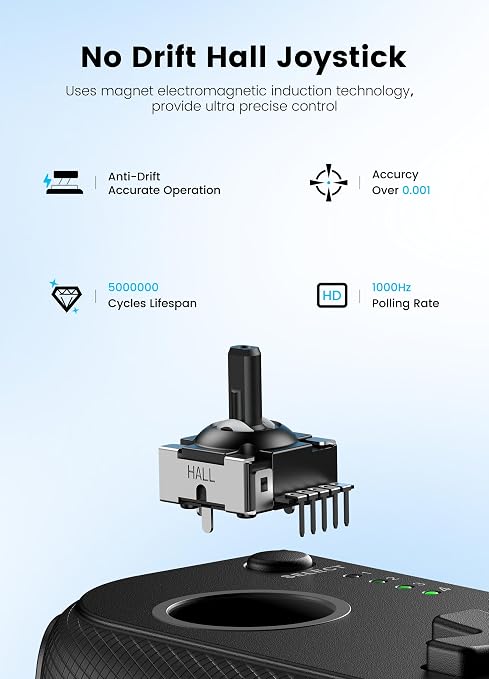 Wireless Phone Controller for iPhone/Android with Hall Joystick, Moblie Controller for iPhone Support Xbox Game Pass, Steam Link, Call of Duty, Roblox, Handheld Gaming Gamepad, Nintendo DS Consoles - Image 4