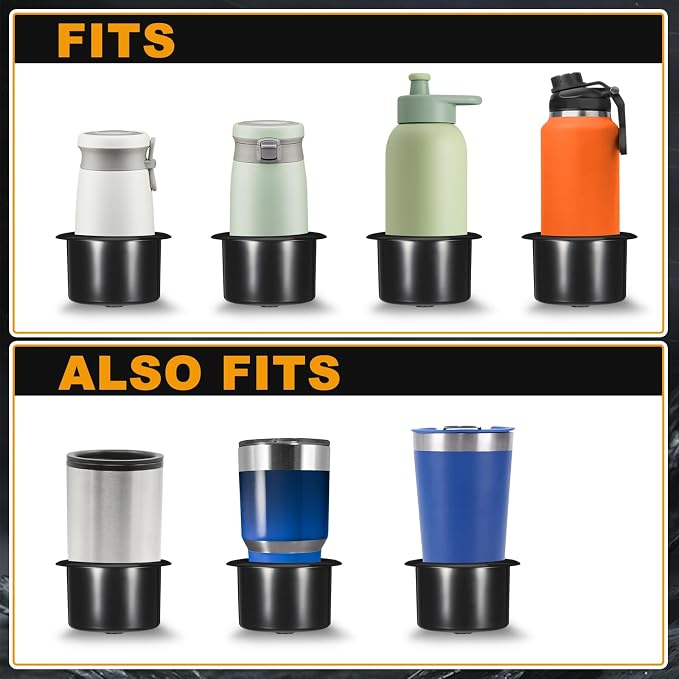 Cup Holder Insert 2pcs Black Sofa Cup Holder, 3.3 inch Plastic Drop in Beverage Drink Can Holder for Boat, Yacht, Couch, Cinema Sofa, Cars - Image 6