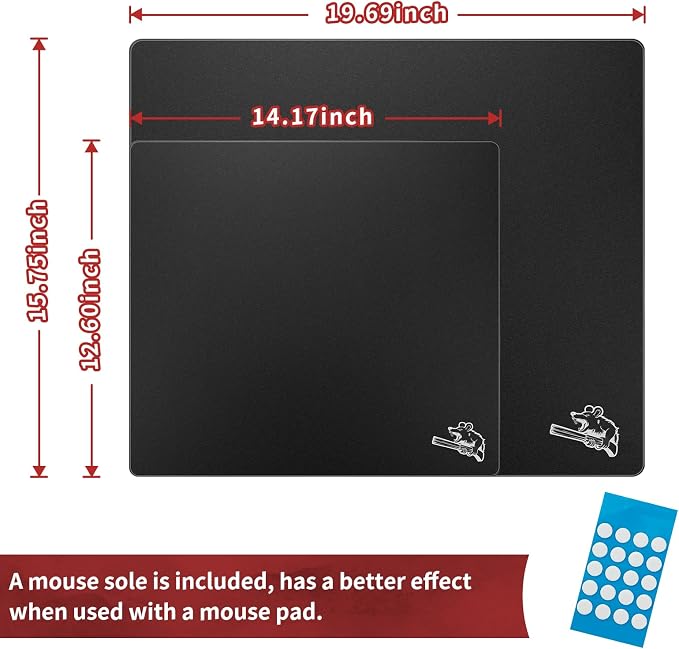 Glass Gaming Mouse Pad, 400mm x 500mm, FPS Game, Special Tempered Glass, Durable, 3mm Thick, Accurately and Quickly Target Your Opponents (400mm x 500mm, Black) - Image 6