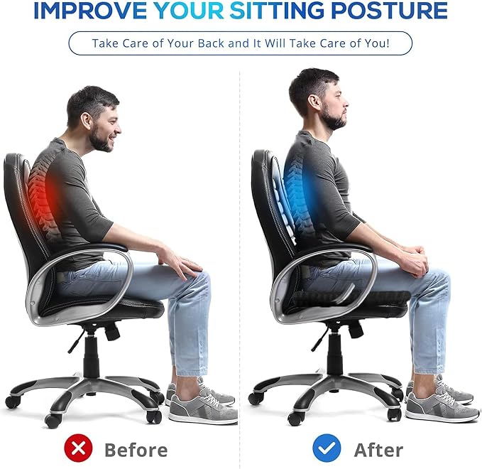 Gel Wheelchair Seat Cushion for Long Sitting, Extra Large & Thick Seat Cushion with Non-Slip Cover - Coccyx, Sciatica & Back Pain Relief - Wheelchair Cushions - Office Chair Car Seat Cushion - Image 5
