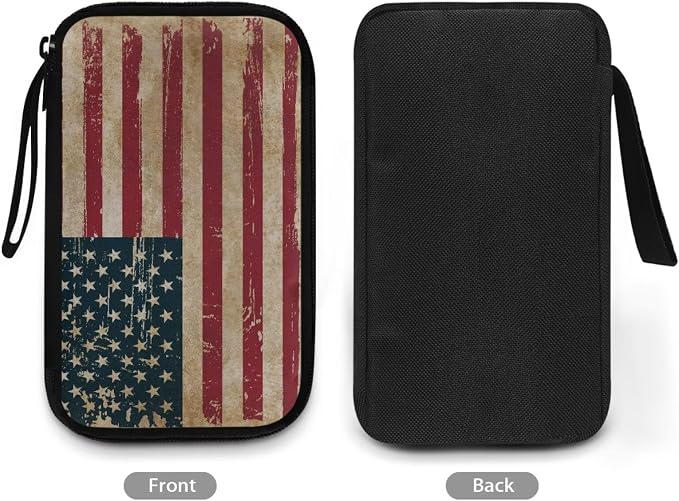 Vintage USA Flag Print Large Electronics Organizer - Travel Case, Cord Organizer, Accessories for Women - Image 3