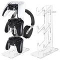 FYY Game Controller Holder 3 Tiers - Universal Dual Stand and Headphone Holder, Acrylic Clear Display Compatible With Nintendo Switch, Xbox, PS5, PS4 - Desk Mounts for Controllers by FYY