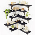 Fixwal Conner Shelves Wall Mounted for Decor, Black Set of 5 by Fixwal