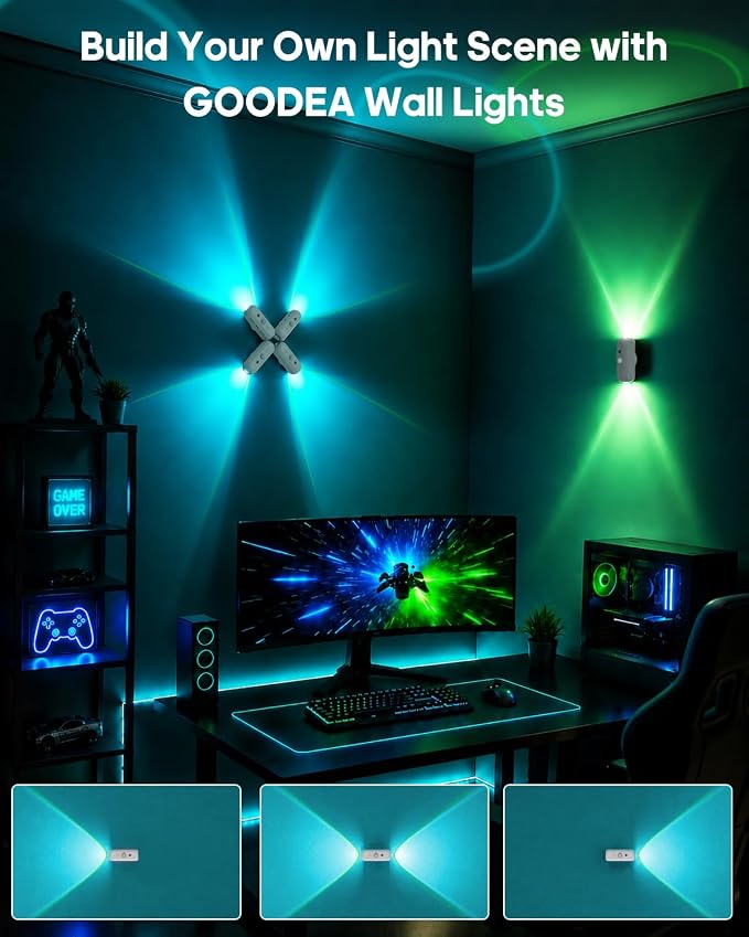 GOODEA RGB Wall Sconce, Rechargeable Motion Sensor Wall Light with Remote - Image 3