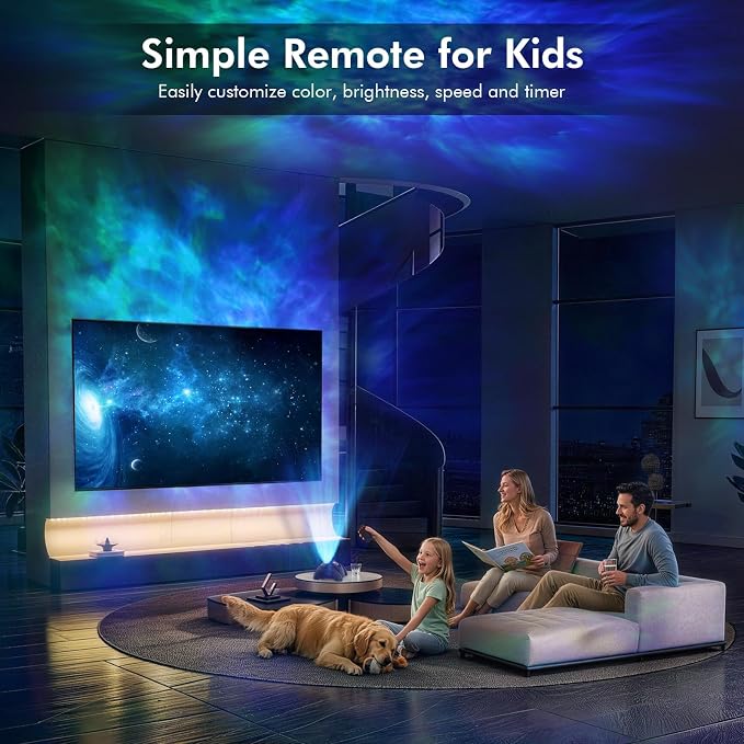 Rossetta Dual Lens Galaxy Star Aurora Projector Night Light for Bedroom - Image 6
