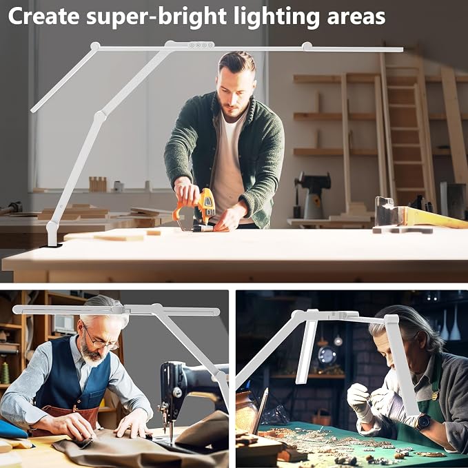 EPABINA 36W Ultra Bright Architect Desk Lamp with Clamp, Tall Overhead Rotatable Led Desk Light for Home Office, 47Inch Long Adjustable Monitor Light Bar with Remote for Computer Screen Desktop Table - Image 4