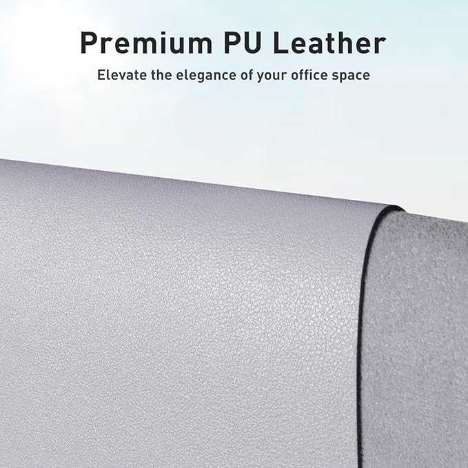 Aothia Large PU Leather Desk Pad Protector – Non-Slip Mouse Pad & Writing Mat for Office/Home, Waterproof, Easy to Clean (Smoky Lavender, 48" x 17") - Image 2