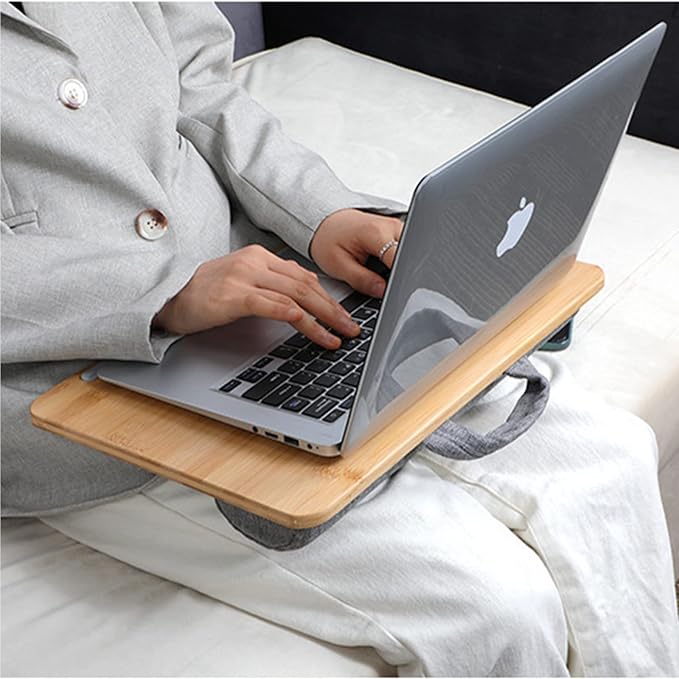 SUMISKY Portable Laptop Desk with Cushion and Phone Holder Bamboo Laptop Stand for Sofa Fits Up to 14 Inches - Image 7