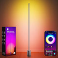 Ailofy Corner Floor Lamp, 1500lm RGBW LED Lamp, Alexa & Google Assistant Compatible, 16 Million DIY Colors, Music Sync, App Control, Modern Smart Floor Lamp for Living Room, Bedroom, Silver Grey by Ailofy