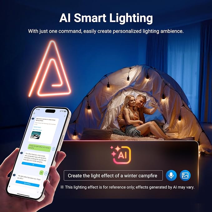 NEEWER 16.4ft/5m LED Strip Lights, Smart AI RGB IC Flexible Cuttable Neon Rope Light, App Control, Bedroom Gaming Room Indoor Home Classroom Wall Decor, Compatible with Google Assistant Alexa, NS02 - Image 5