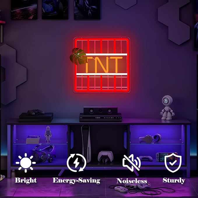 Game Neon Sign TNT Block Led Signs Dimmable Gamer Neon Signs for Wall Decor Gaming Light Up Sign for Men Teens Boys Gamer Room Gifts - Image 3