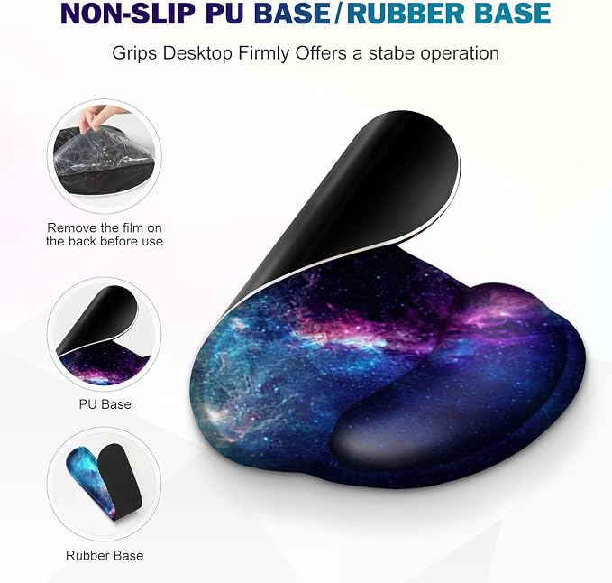 Mouse Pad, 4in1 Mousepad + Keyboard Wrist Rest+Mouse Wrist Rest+Coaster Set - Image 6