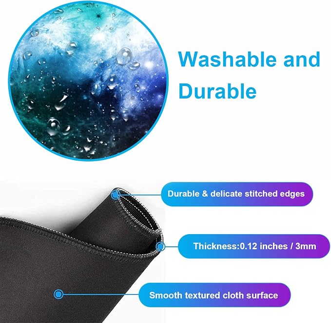 Large Extended Nebula Starry Sky Mouse Pad, Laptop and Home Office Desk Pad | Large Extended Mouse Pad; Full Desk Coverage; Waterproof Coating; Stable Anti-Slide Base For Gaming, Office, Study Daily Use - Image 6