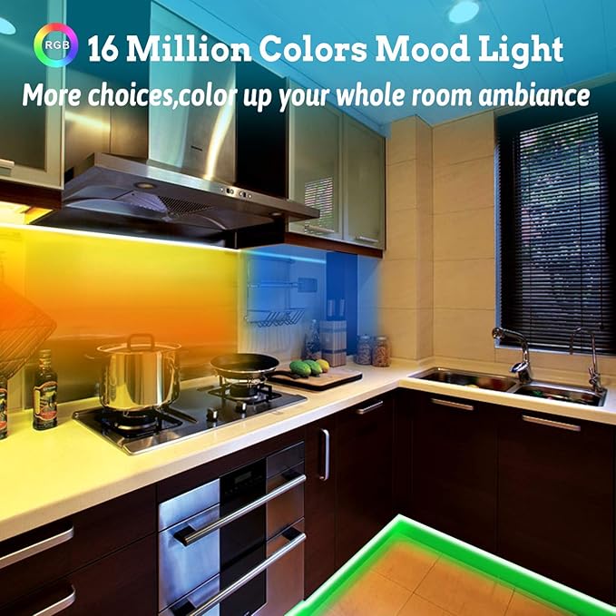 Tenmiro 65.6ft Led Strip Lights, Ultra Long RGB Color Changing LED Light Strips Kit with 44 Keys Ir Remote Led Lights for Bedroom, Kitchen, Home Decoration - Image 4