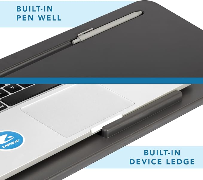 LAPGEAR The Original Lap Desk – Charcoal, Fits 17" Laptops - Image 4