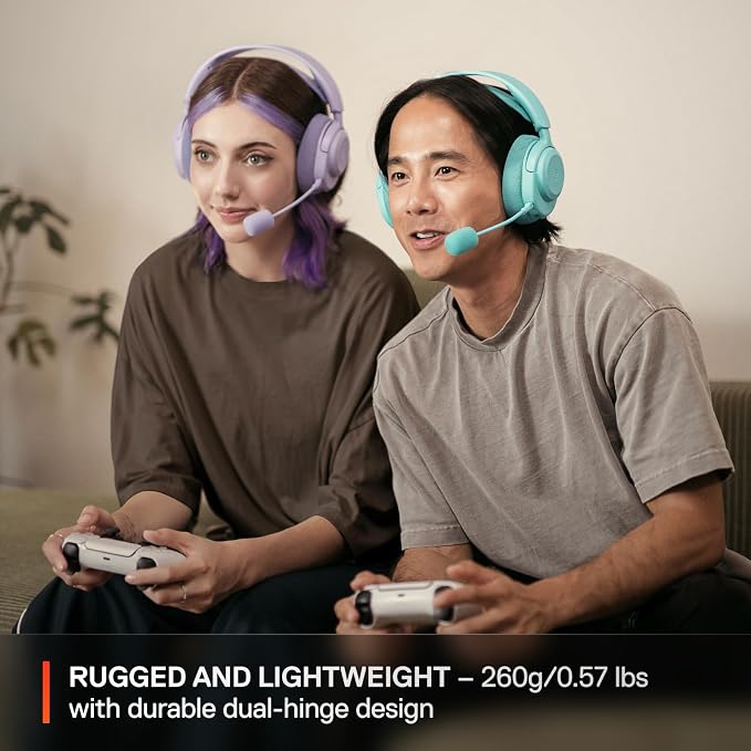SteelSeries Arctis Nova 3P Wireless Multi-Platform Gaming Headset — Mobile App Control — 40 HR Battery — Neodymium Magnetic Drivers — 2.4GHz/Bluetooth — PS5, PS4, PC, Switch, Mobile — Lavender - Image 5