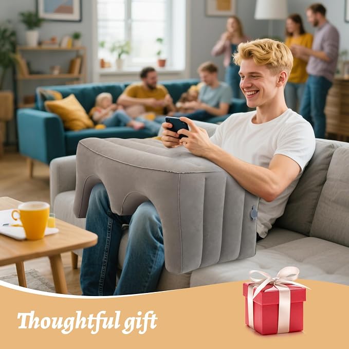 Inflatable Reading Pillow, Laptop Lap Desk with Inflatable Bag, Adjustable Gaming Pillows for Bed, Couch, Floor, Portable Leg Elevation Pillow for Comfortable Reading, Working, Crocheting - Image 2