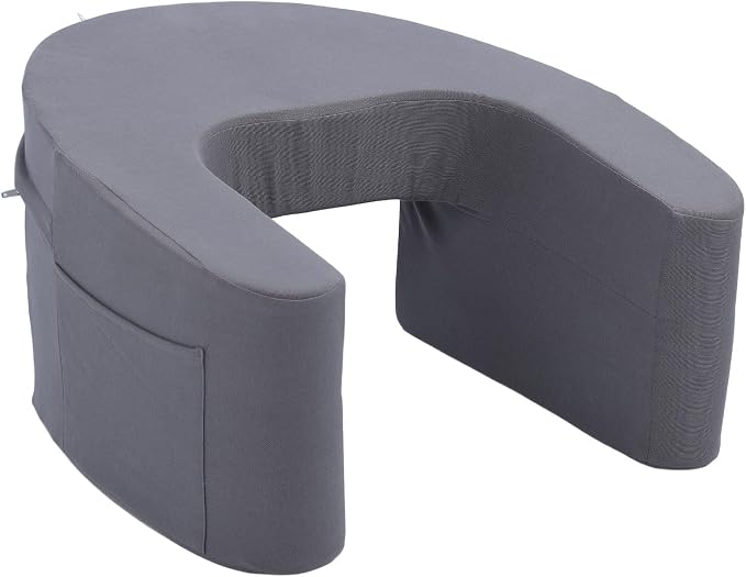 Reading Pillow for Gaming, Arm Rest Lap Desk Pillow Memory Foam Reading Pillow with Side Pocket for Adult Sitting up in Bed Working Crocheting - Image 9