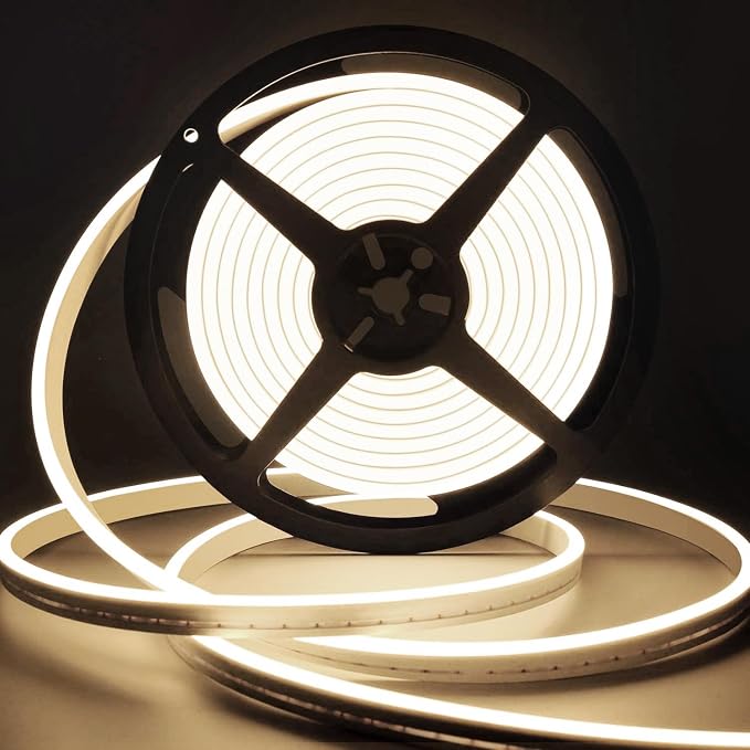 Lamomo LED Neon Lights, 12V Neutral White Dimmable LED Strip Lights, 16.4ft/5m Waterproof LED Neon Rope Lights, Silicone 4500K Neon LED Strip for Bedroom Indoor Home Decor (Power Adapter Included) by Lamomo