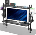 VIVO Clamp-on 40 inch 2-Tier Shelving Unit with Pegboard for Table Accessories, Gaming Devices, and More, Desktop Organizer, Black, DESK-SHELF40G by Unknown