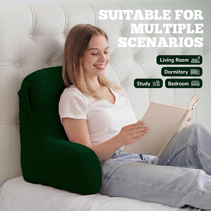 Reading Pillow for Bed,Back Pillow for Bed Sitting Up,Lumbar Support Pillow - Image 3