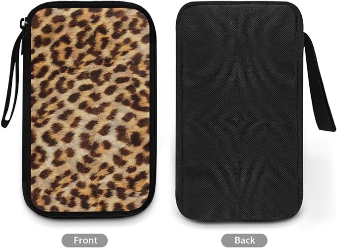 Leopard Print Electronics Case, Mini Cable Organizer Bag for Essentials, Tech Accessory with Cord Organizer for Phone, Power Bank, SD Card - Image 3