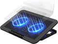 iJoy Laptop Cooling Pad for up to 17" Laptops | Quiet, Portable, Metal Mesh Surface, Dual 1400 RPM Fans| Adjustable Height Laptop Stand & Dual USB Ports- Gaming Laptop Cooling Pad for Desk or Lap by iJoyBrand