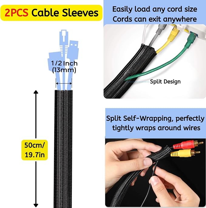 [261Pcs] Cable Management Kit, Cord Organizer, Complete Desk Cable Management Solution to Keep Desk Clean, Cable Organizer Accessories for Home Office Essentials, Black - Image 4