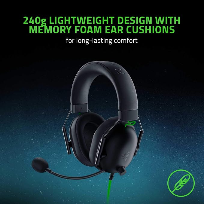 Razer BlackShark V2 X Gaming Headset: 7.1 Surround Sound - 50mm Drivers - Memory Foam Cushion - For PC, PS4, PS5, Switch - 3.5mm Audio Jack - Black - Image 6