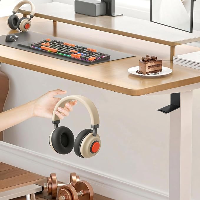 Heavyrain 2PCS Under Desk Headphone Hanger | Storage Hook Metal Desk Edge Hook Hanger with Clamp-On Design (Large) - Image 8