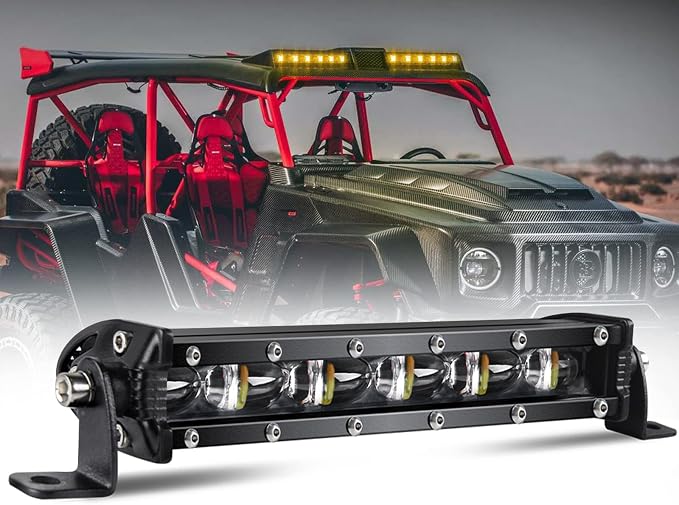 CO LIGHT Led Light Bar Single 7 inch Slim Single Row Lightbar Driving Combo Beam Off Road Fog Work Lights with Mounting Brackets & 6D Reflectors for Truck, Car, Cabin, Boat, ATV, UTV by COLIGHT