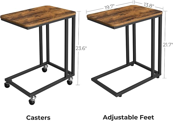 VASAGLE C Shape End Table for Couch or Sofa, Industrial Small Side Table - Image 3