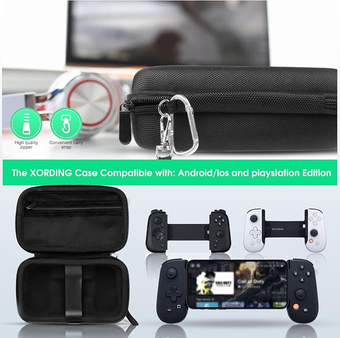 Carry case Compatible with BACKBONE One//2nd Gen Mobile Gaming Controlle,Keychain and Net Pocket,Box Only (Black)… - Image 4