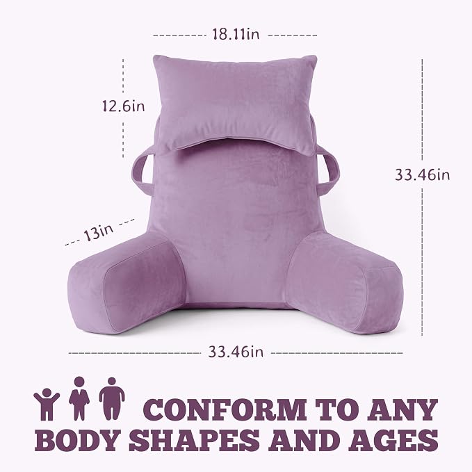 Reading Pillow for Bed,Back Pillow for Bed Sitting Up,Lumbar Support Pillow - Image 2