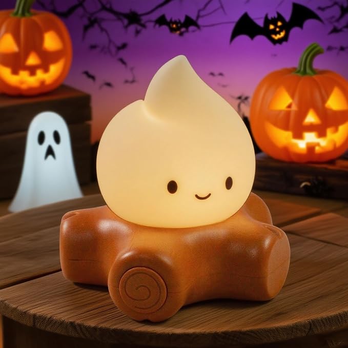 Cute Fake Campfire Lamp, Rechargeable Night Light with Flickering Candle Mode, Portable Mood Lighting for Bedroom Decor, Desk Accessories, Camping & Gifts (Basic Version) - Image 7