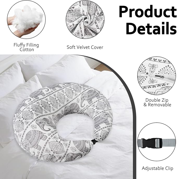 Crafting Pillow for Crocheting, Crochet Pillow for Lap Support, 12 Fun Print Styles, Ergonomic Arm Support, For Bed, Floor, Chair Comfort, Pain Relief and Fatigue for Gaming and Woking (elephant) - Image 7