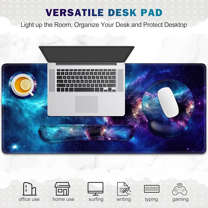 Mouse Pad, 4in1 Mousepad + Keyboard Wrist Rest+Mouse Wrist Rest+Coaster Set - Image 8