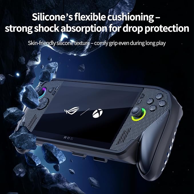 Protective Case with Kickstand for ASUS ROG Xbox Ally X 2025 - Shockproof TPU Cover with Stand, Non - Slip & Anti- Collision Handheld Game Console Accessories (Black) - Image 5