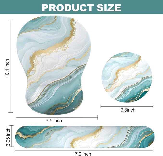 Ergonomic Mouse Pad with Wrist Rest and Keyboard Wrist Rest, Gel Mousepad - Image 7