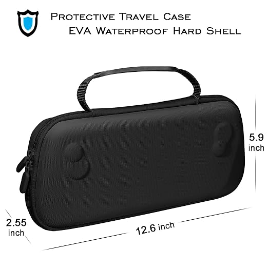ADVcer Rog Ally X Handheld Case, EVA Waterproof Hard Shell Protective Travel Case with Inner Collapsible Game Console Stand, Velvet Soft Lining, Double Zippers, Carrying Handle for Rog Ally X (Black) - Image 6