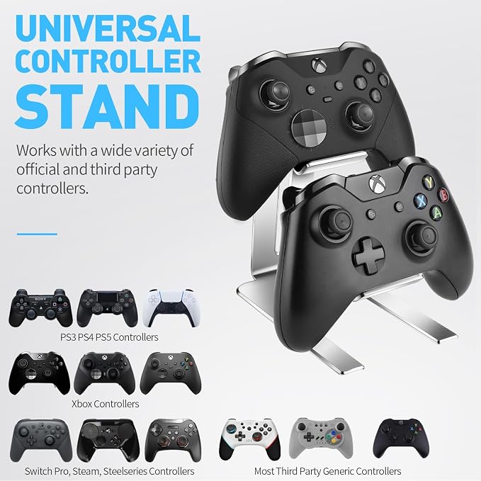 Controller Holder – 2 Tier Universal Aluminum Display Stand Accessories PC Gaming Desk Decor Stuff Gamer Gifts for Xbox Series X S, Elite 2, PS5, PS4, PS3, Switch Pro and Almost All Controller - Image 5