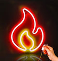 Lumoonosity Flame Neon Sign, Red and Yellow Neon Light with On/Off Switch, Led Light Sign for Wall Decor, Hanging Flame Shaped Light, Fire Neon Lights for Bedroom, Gaming Room Setup by Lumoonosity