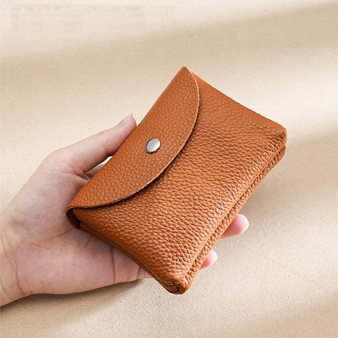 Genuine Leather Mini Change Wallet, Multifunction Zipper Pocket Key Credit Card Headset Lipstick Organizer (Black) - Image 7