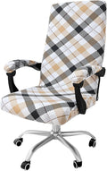 Smiry Office Computer Chair Cover with Armrest Covers, Khaki and Black | Stretch Printed Universal Removable Washable Desk Rotating Chair Slipcovers, Soft Anti-Dust Spandex Protector with Zipper by Smiry
