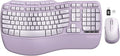 Purple MA31 Ergonomic Wireless Keyboard and Mouse Combo, Full Size Wave Key by SABLUTE