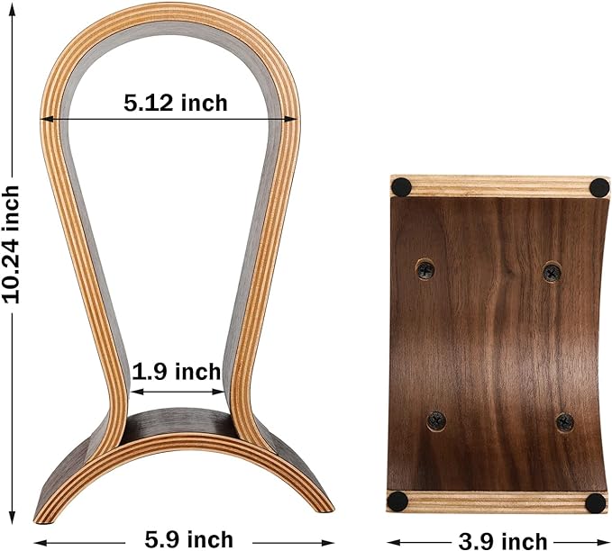 Headphone Stand Wood, Headset Stand for Desk, Walnut Gaming Headphone Holder Compatible for Sennheiser, Bose, Beats, Razer, AKG, Airpod Max, HyperX, Sony PS4 et. | Gaming Headset Holder Compatible for Sennheiser, Bose, Beats, Razer, AKG, Airpod Max, Hy... - Image 6