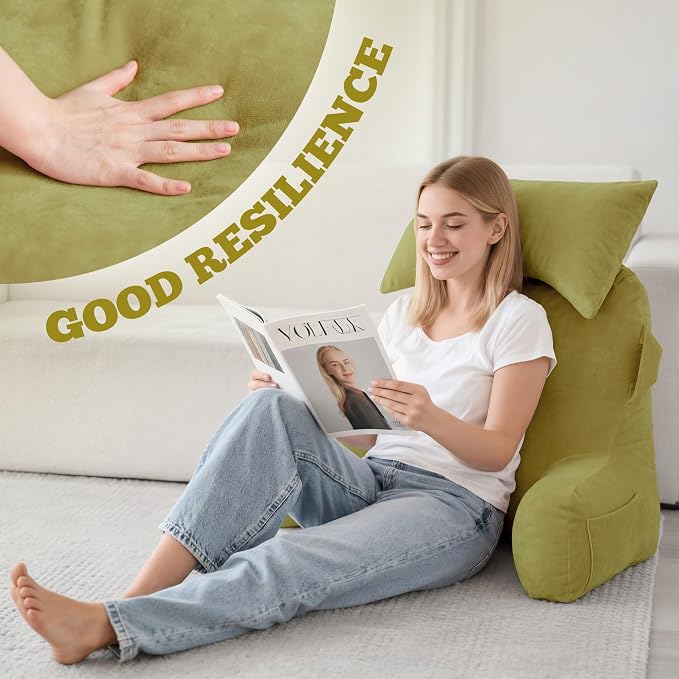 Reading Pillow for Bed,Back Pillow for Bed Sitting Up,Lumbar Support Pillow - Image 4