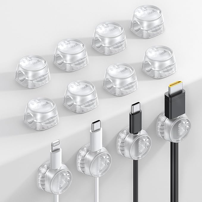 Lamicall 12 Pack Cord Organizer, [1s Lock] Spring Cable Holder Clips by Lamicall