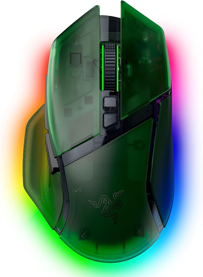 Razer Basilisk V3 Pro 35K Wireless Gaming Mouse, Phantom Green | HyperScroll Tilt Wheel, 35K DPI Optical Sensor Gen 2, 13 Customizable Controls, RGB, Optical Switches Gen 3, 140 Hr Battery by Unknown